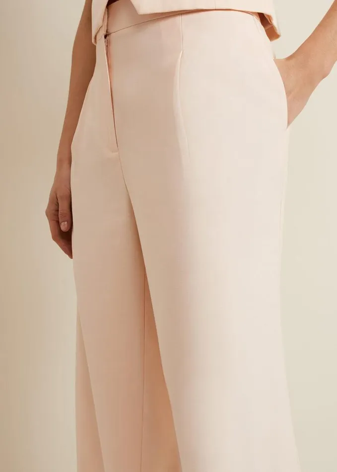 Phase Eight Bianca Wide Leg Peach Trouser Coral Women Trousers