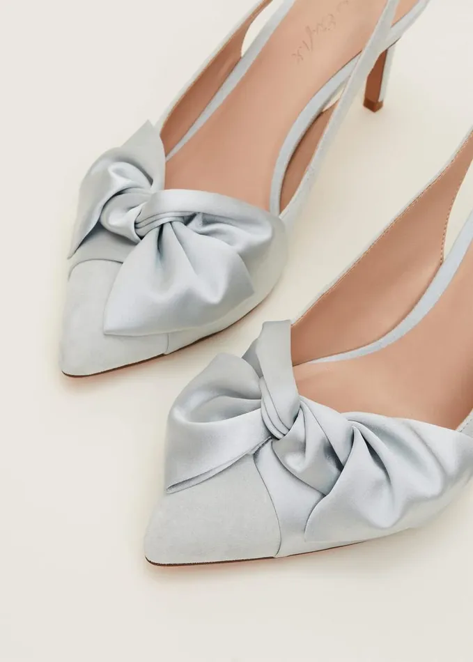 Phase Eight Blue Suede Strappy Heels Eau De Nil Women Occasion Shoes