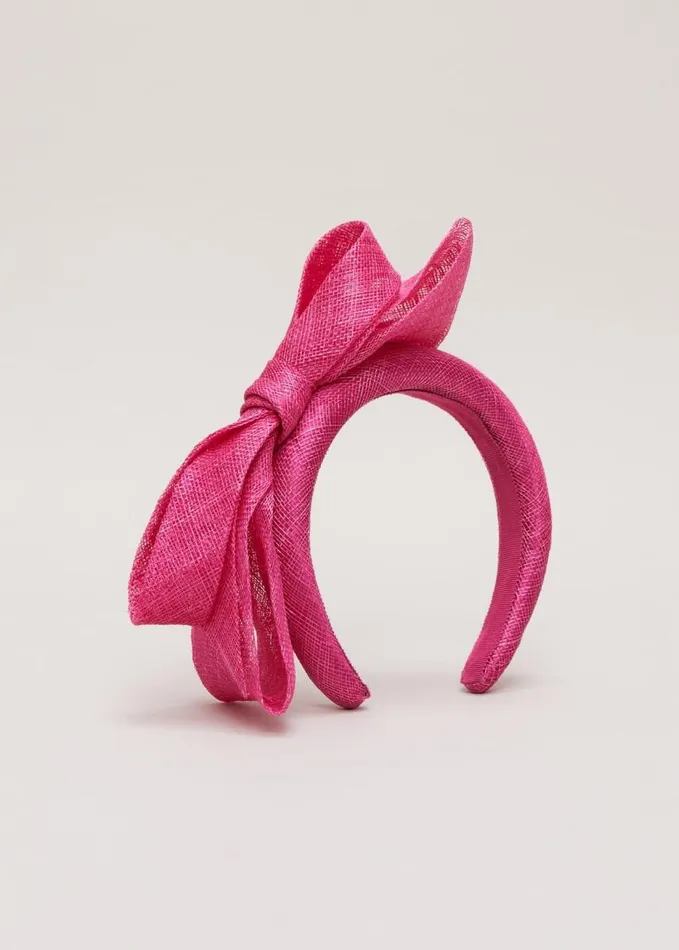 Phase Eight Bow Padded Headband Bright Pink Women Fascinators and Hats