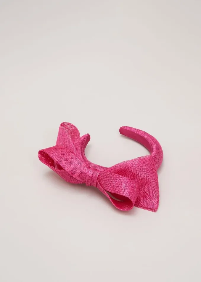 Phase Eight Bow Padded Headband Bright Pink Women Fascinators and Hats
