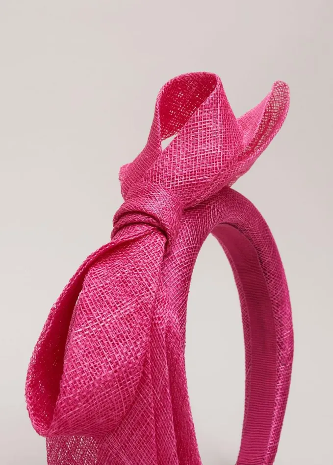 Phase Eight Bow Padded Headband Bright Pink Women Fascinators and Hats