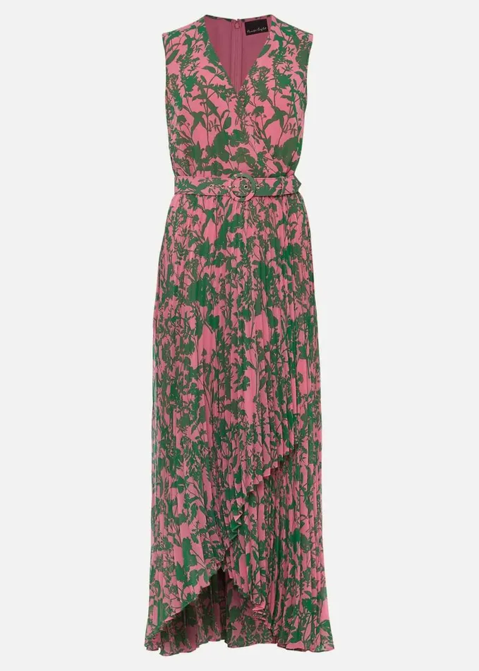 Phase Eight Brianna Pleated Print Dress Pinkgreen Women Dresses