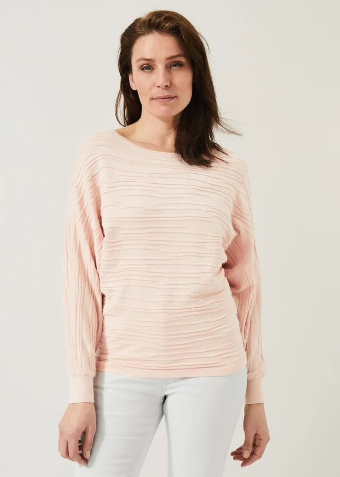 Phase Eight Brody Textured Knit Top Pink Women Knitwear