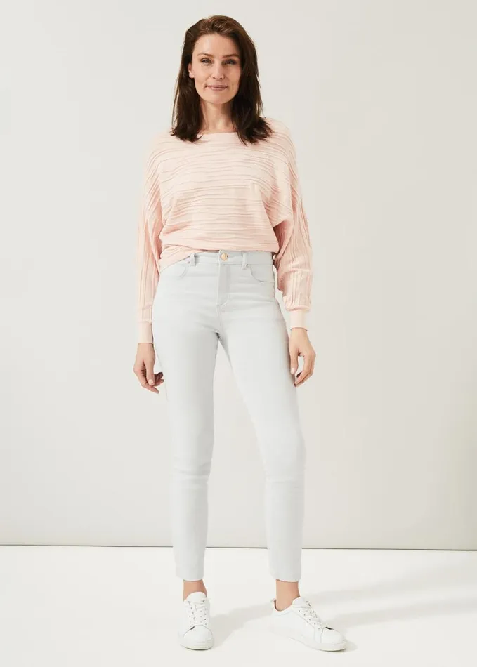 Phase Eight Brody Textured Knit Top Pink Women Knitwear