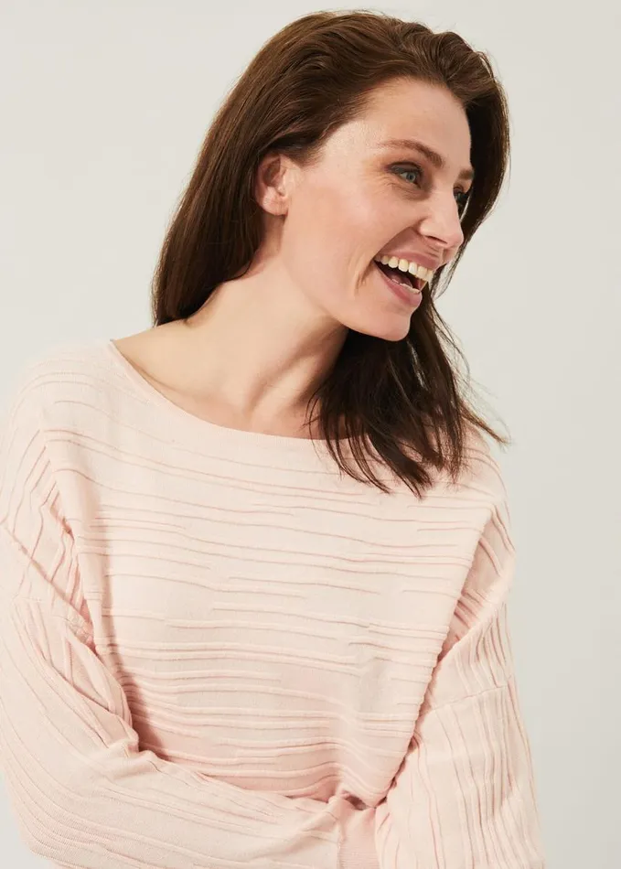 Phase Eight Brody Textured Knit Top Pink Women Knitwear