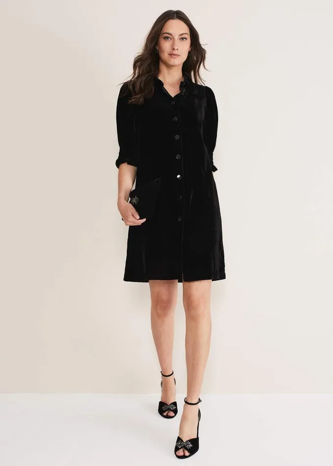 Phase Eight Candice Velvet Dress Black Women Dresses