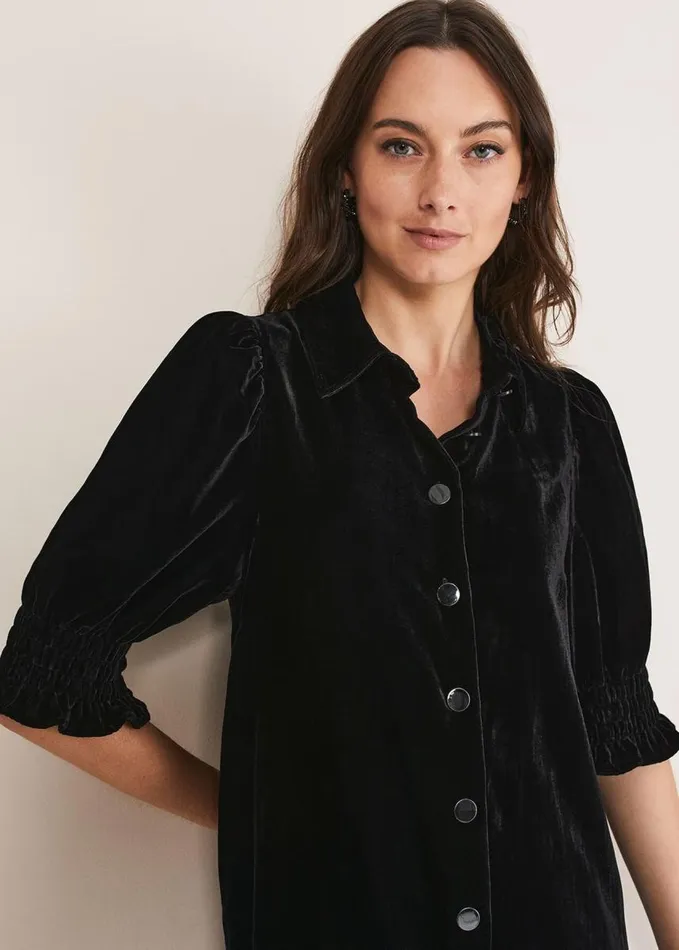 Phase Eight Candice Velvet Dress Black Women Dresses