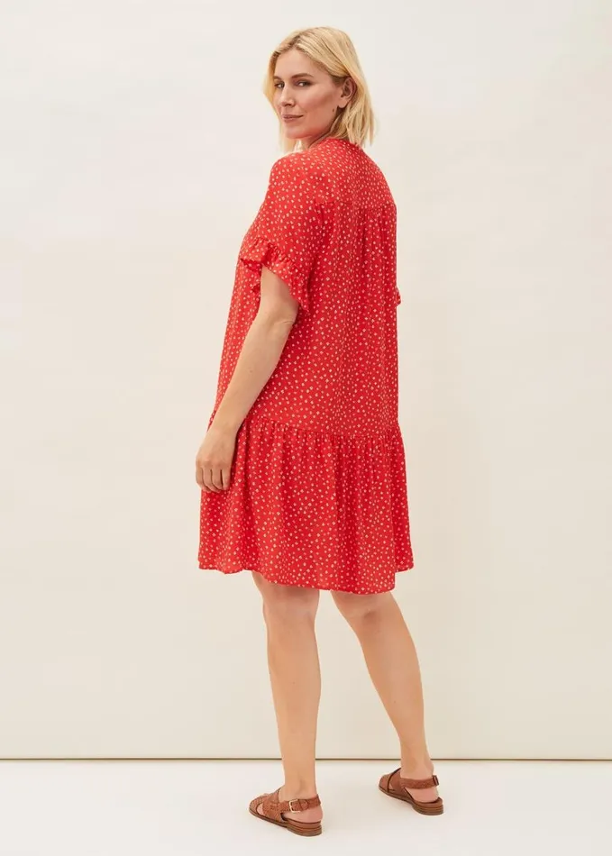 Phase Eight Cassia Print Swing Dress Red Women Dresses