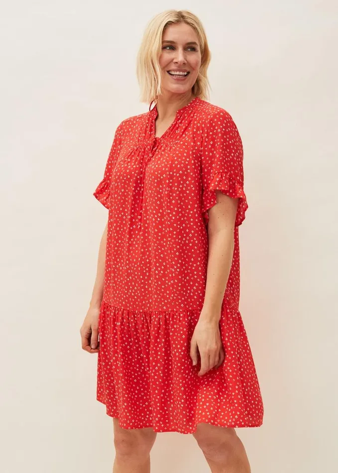 Phase Eight Cassia Print Swing Dress Red Women Dresses
