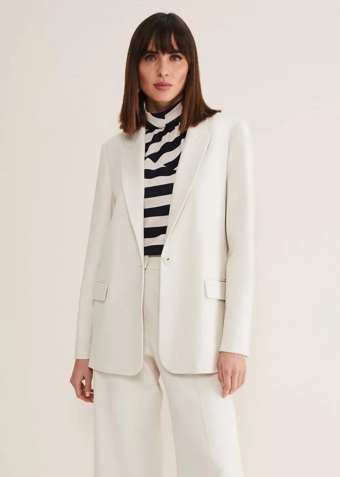 Phase Eight Celyn Single Breasted Blazer Almond Women Jackets