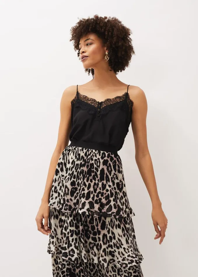 Phase Eight Chelsie Leopard Tiered Skirt Multicoloured Women Skirts