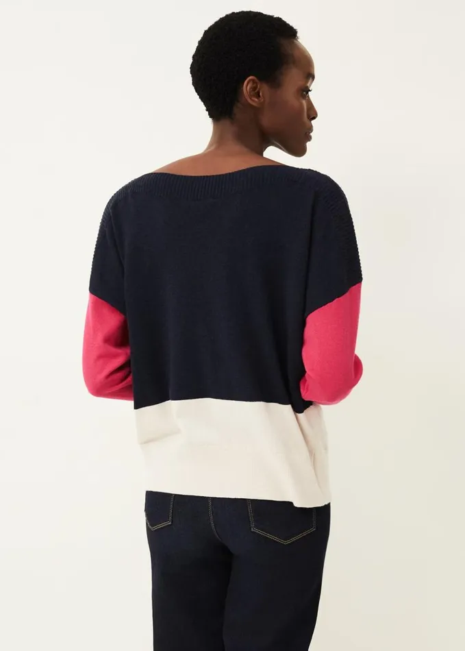 Phase Eight Clodagh Colourblock Jumper Navymagenta Women Knitwear