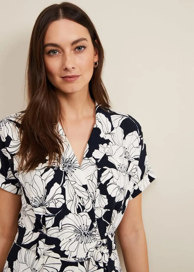 Phase Eight Constance Floral Jumpsuit Navyivory Women Dresses
