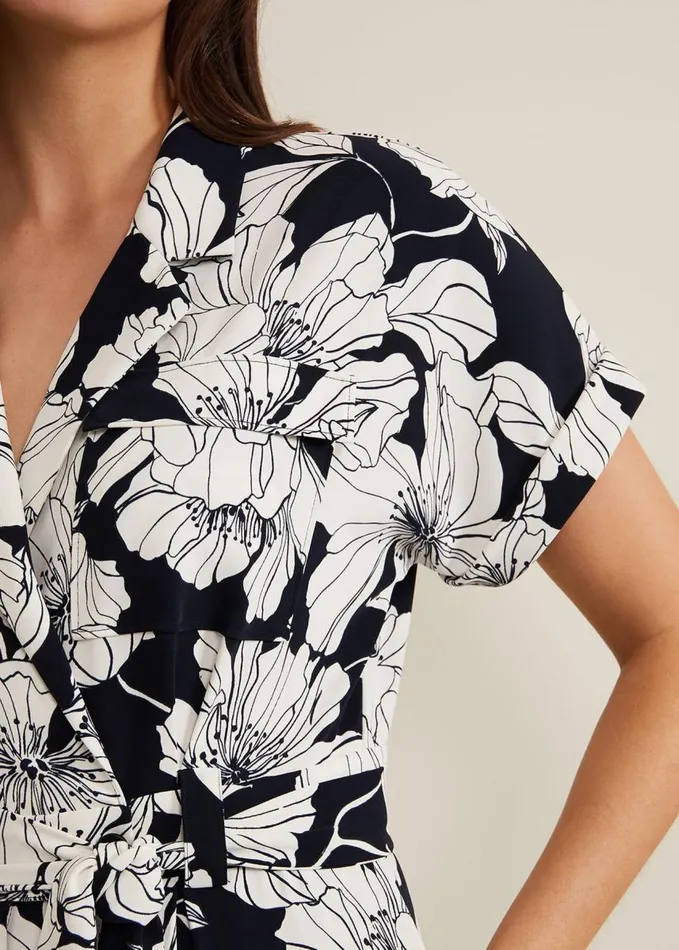 Phase Eight Constance Floral Jumpsuit Navyivory Women Dresses