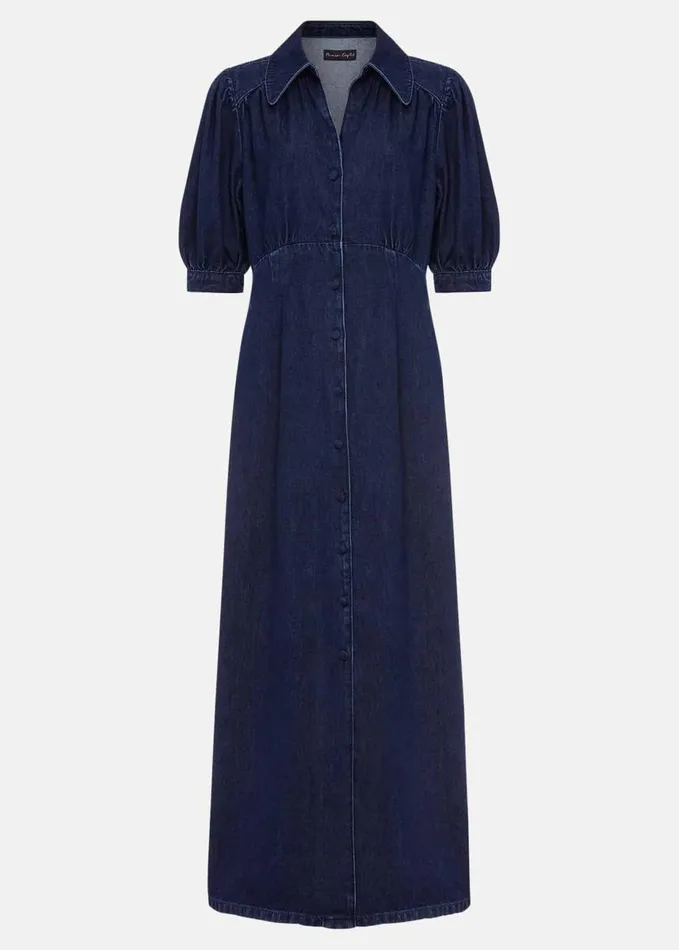 Phase Eight Cosette Denim Midaxi Dress Dark Indigo Women Dresses