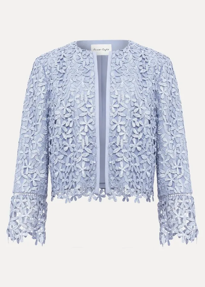 Phase Eight Daisy Lace Jacket Pale Blue Women Jackets