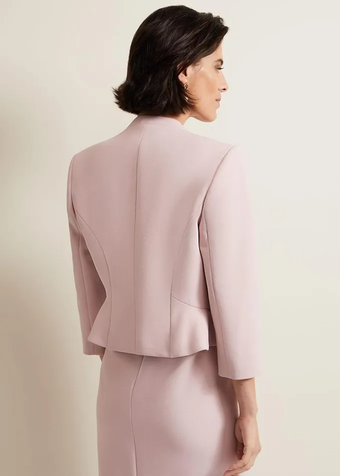 Phase Eight Daisy Peplum Jacket Pale Pink Women Jackets