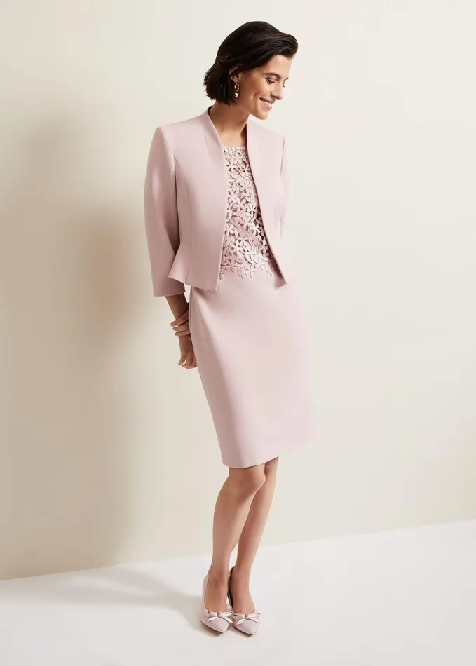 Phase Eight Daisy Peplum Jacket Pale Pink Women Jackets