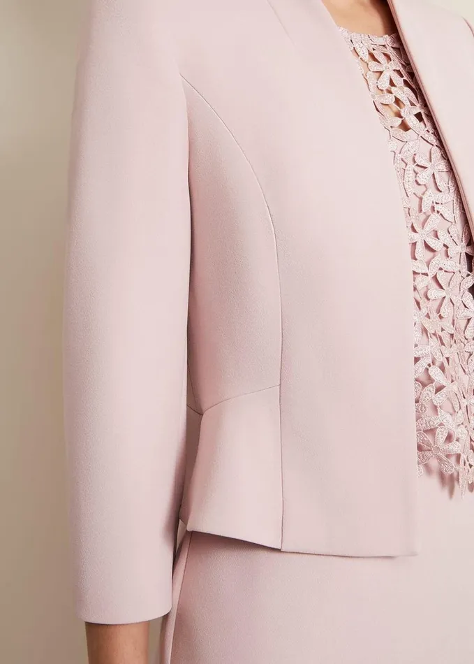 Phase Eight Daisy Peplum Jacket Pale Pink Women Jackets