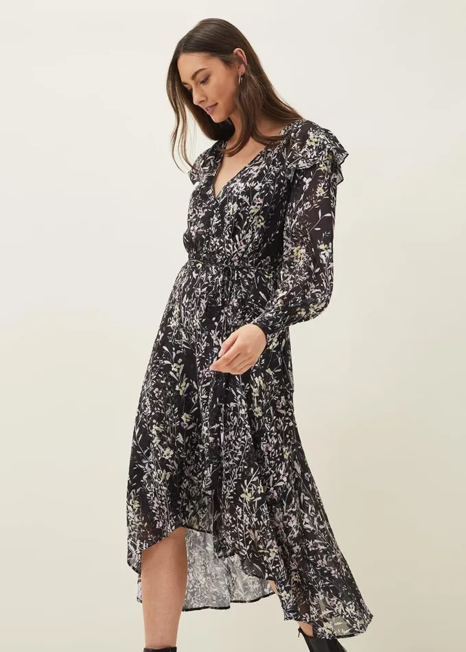 Phase Eight Daphne Floral Wrap Dress Blackmulti Women Dresses