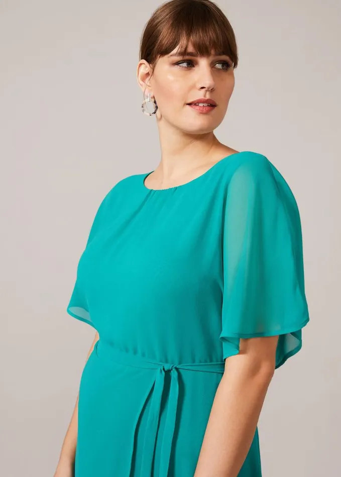 Phase Eight Darlene Tie Dress Turquoise Women Dresses