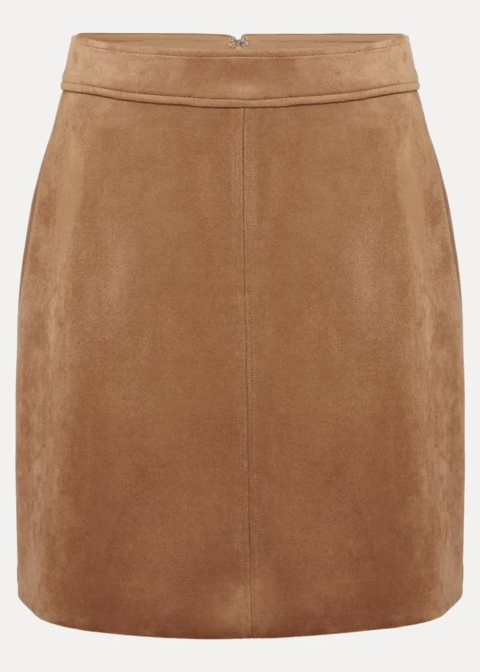 Phase Eight Darya Faux Suede Mini Skirt Camel Women Skirts