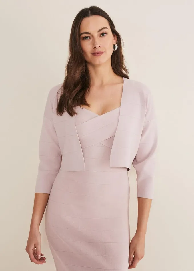 Phase Eight Delphi Bandage Knitted Cover Up Antique Rose Women Knitwear