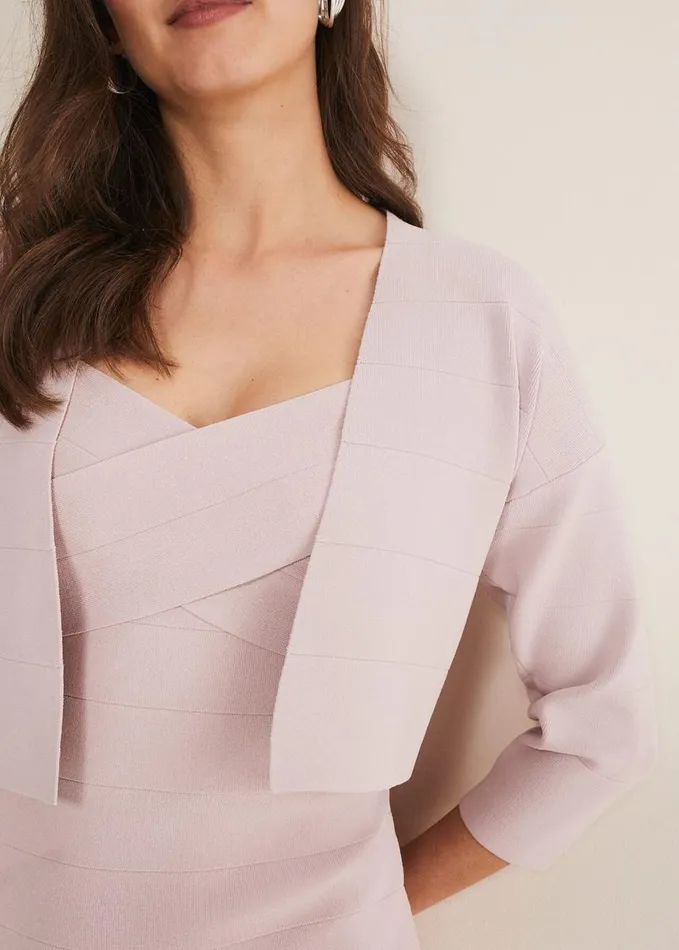 Phase Eight Delphi Bandage Knitted Cover Up Antique Rose Women Knitwear