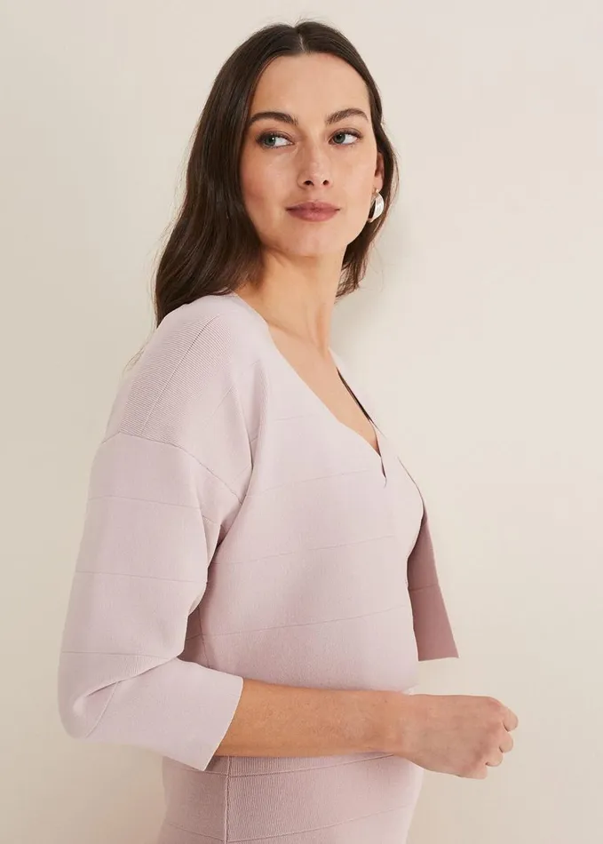 Phase Eight Delphi Bandage Knitted Cover Up Antique Rose Women Knitwear