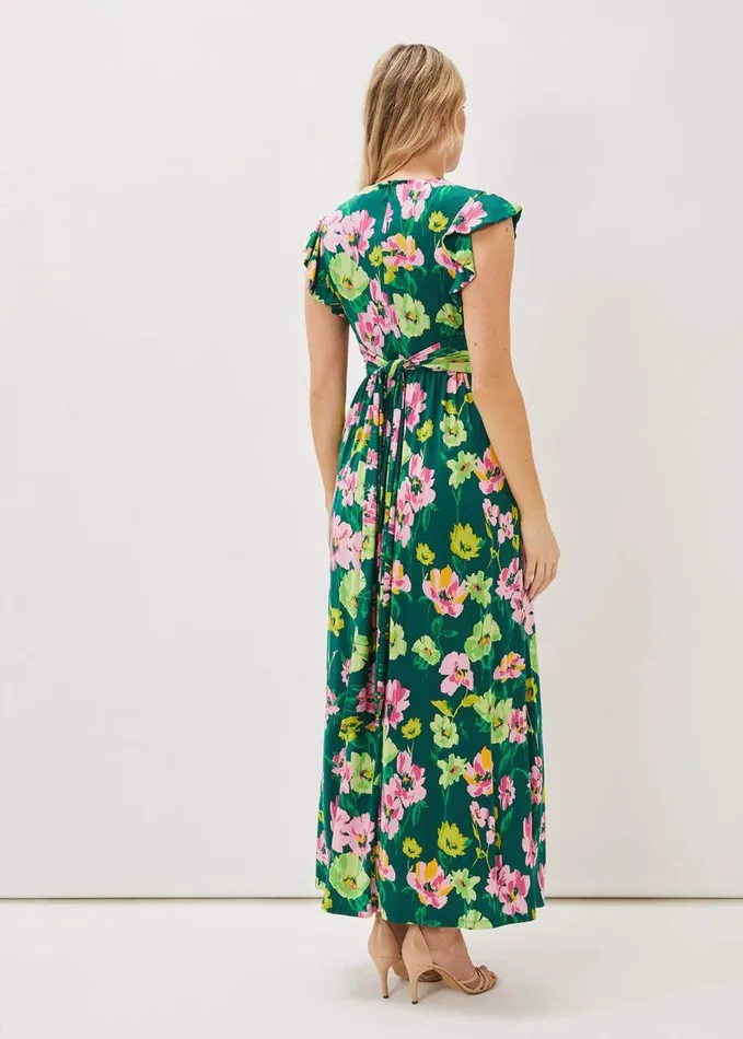 Phase Eight Effie Floral Jersey Maxi Dress Tealmulti Women Dresses