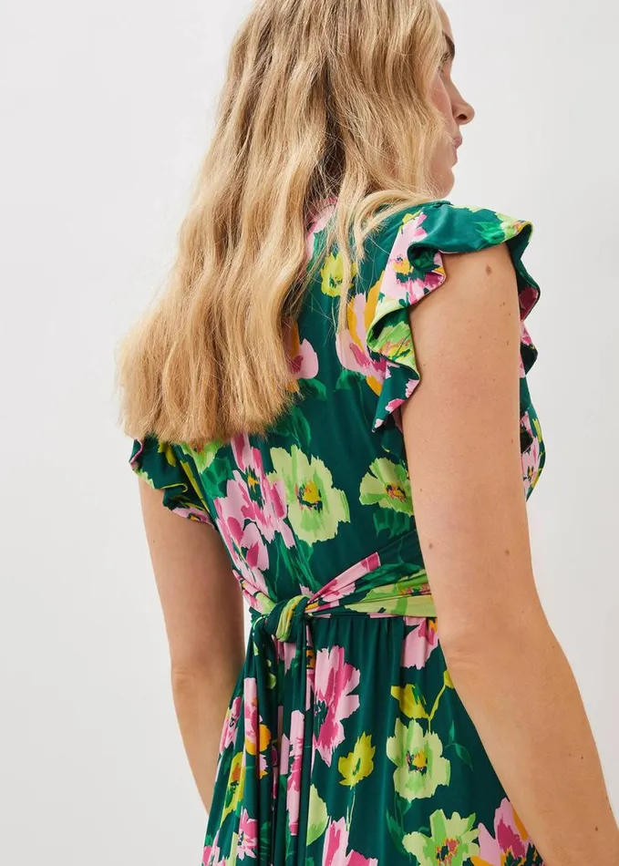 Phase Eight Effie Floral Jersey Maxi Dress Tealmulti Women Dresses