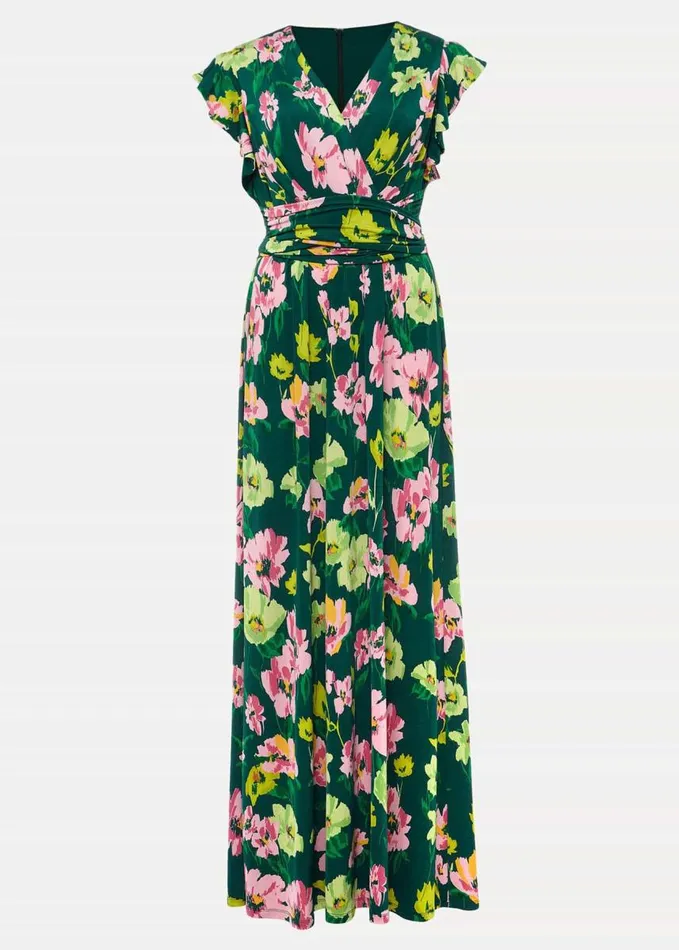 Phase Eight Effie Floral Jersey Maxi Dress Tealmulti Women Dresses