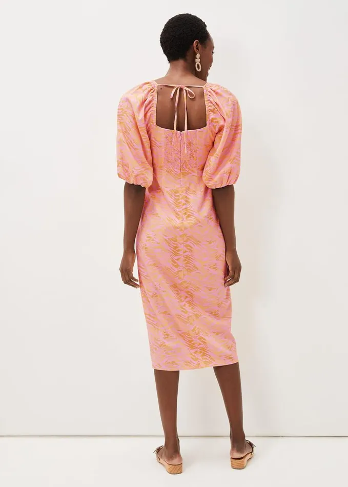 Phase Eight Effie Zebra Puff Sleeve Dress Multicoloured Women Dresses
