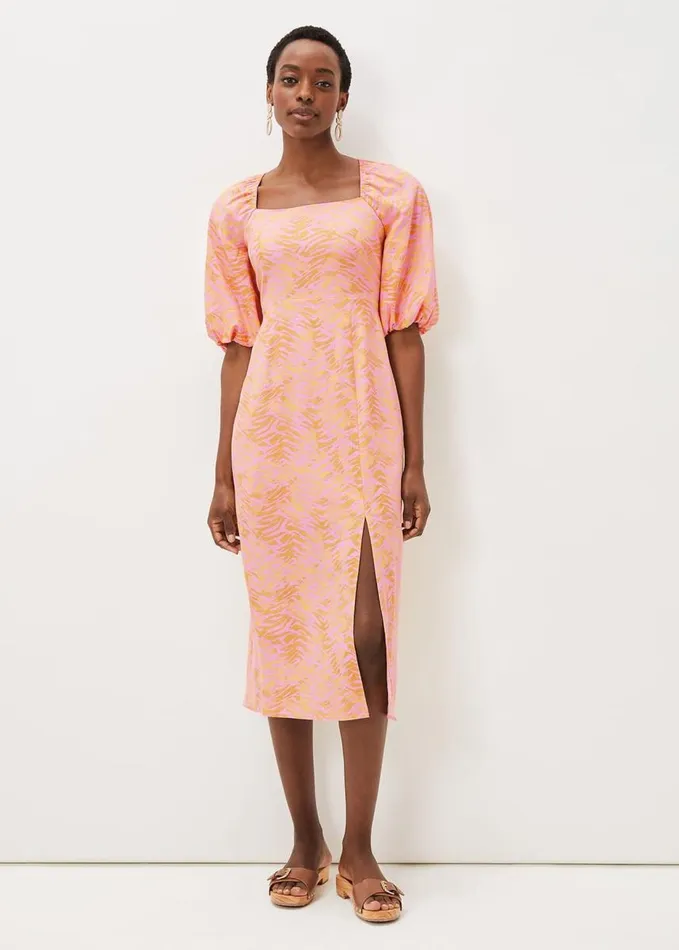Phase Eight Effie Zebra Puff Sleeve Dress Multicoloured Women Dresses
