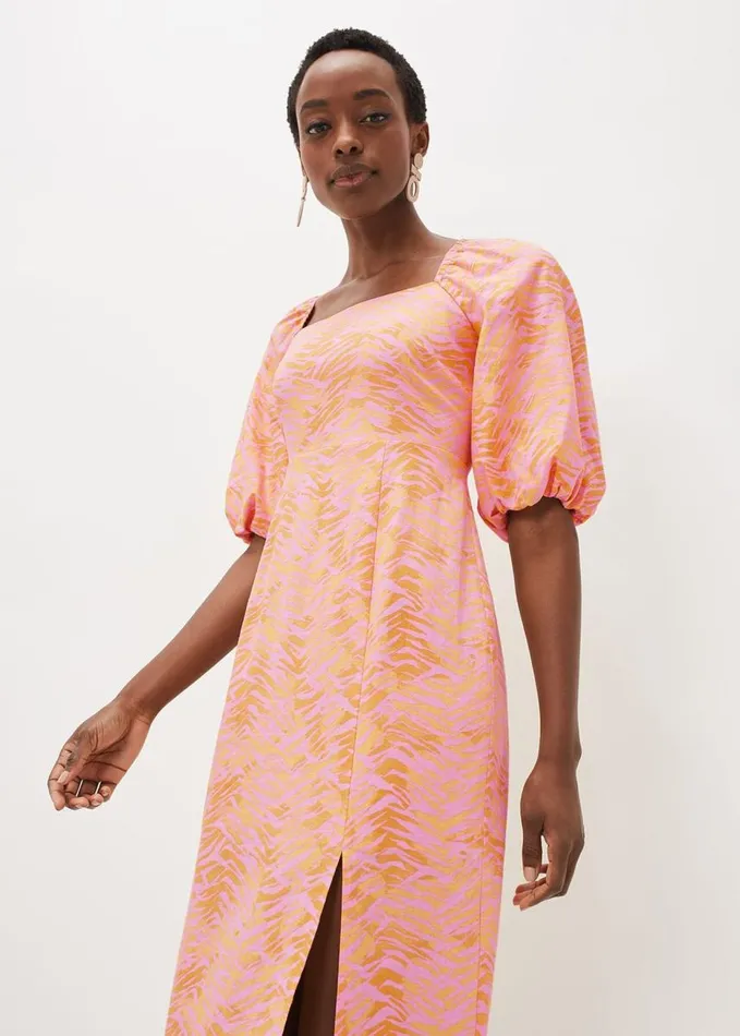 Phase Eight Effie Zebra Puff Sleeve Dress Multicoloured Women Dresses