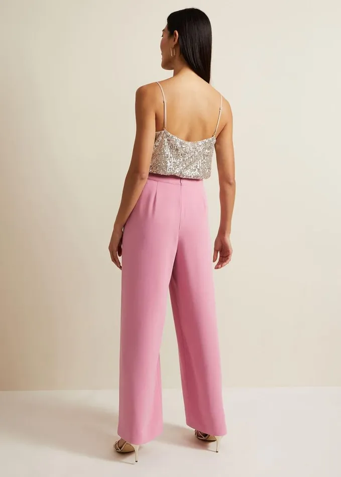 Phase Eight Elandra Pink Wide Leg Trouser Pink Women Trousers