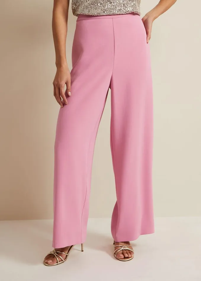Phase Eight Elandra Pink Wide Leg Trouser Pink Women Trousers