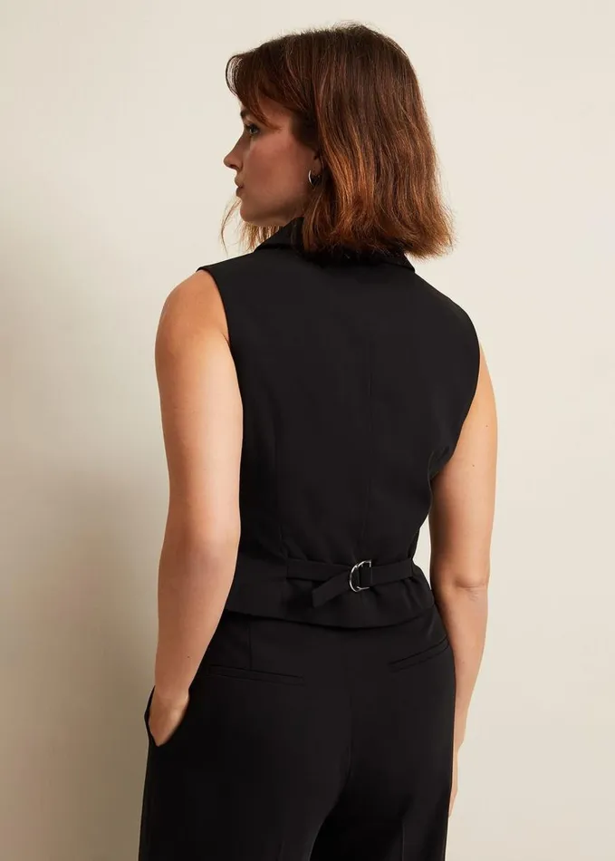 Phase Eight Elandra Tux Waistcoat Black Women Jackets