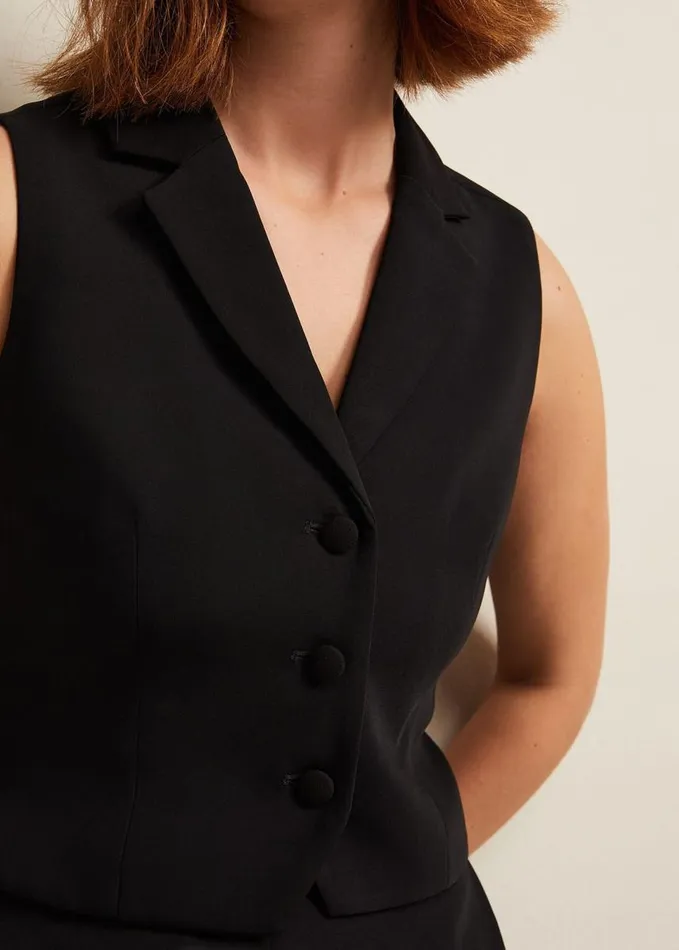 Phase Eight Elandra Tux Waistcoat Black Women Jackets