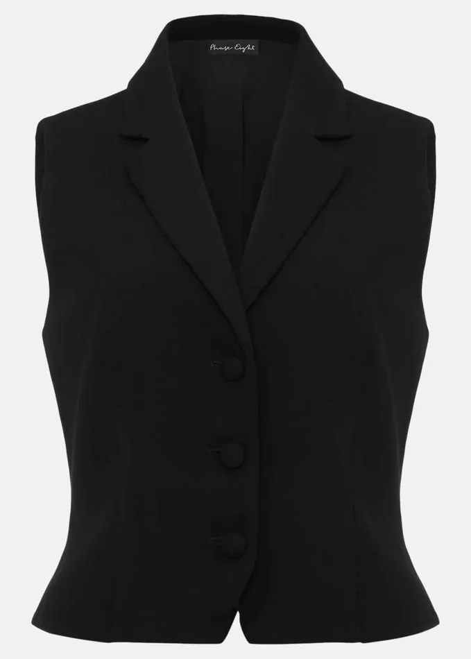 Phase Eight Elandra Tux Waistcoat Black Women Jackets