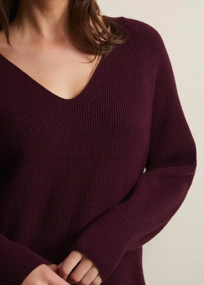 Phase Eight Eliana Chunky Knitted Mini Dress Wine Women Dresses