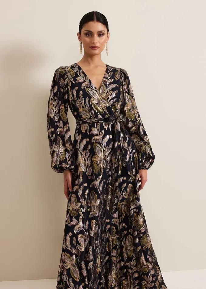 Phase Eight Ellio Silk Shimmer Maxi Dress Multicoloured Women Dresses