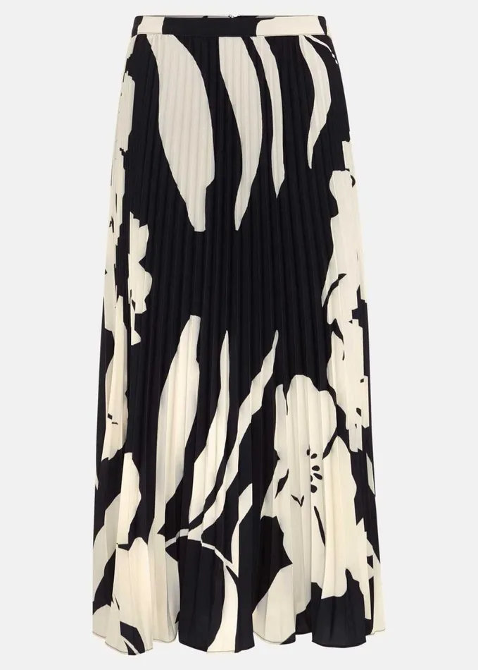 Phase Eight Elmina Floral Pleated Skirt Navyivory Women Skirts