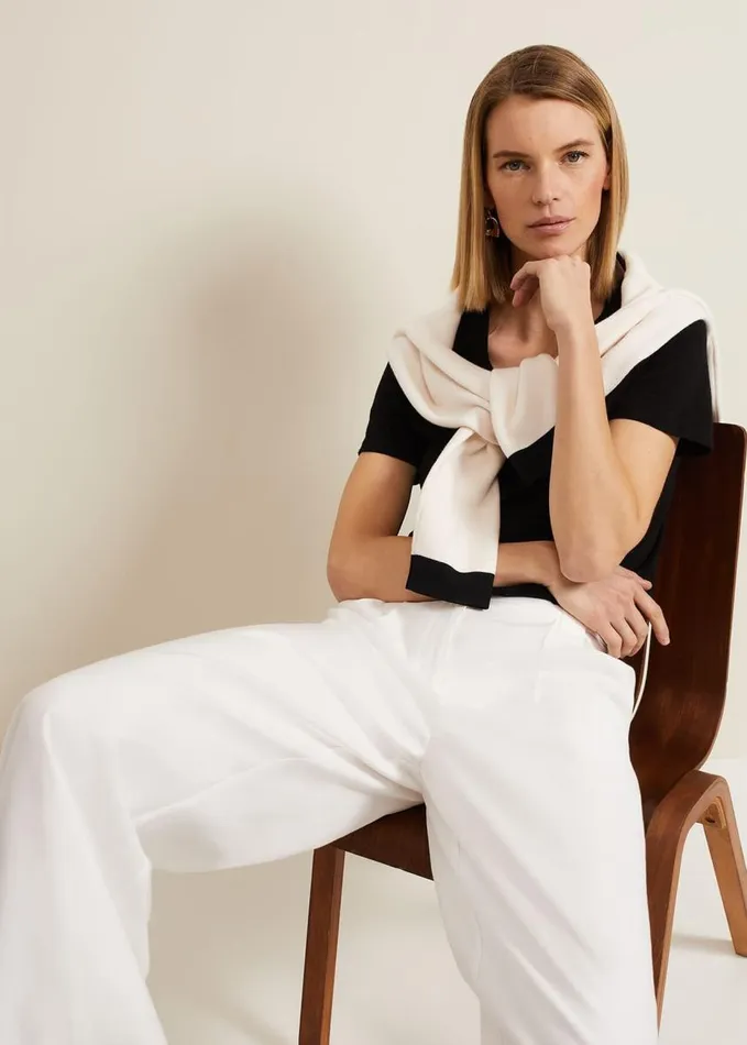 Phase Eight Elspeth V Neck Top Black Women Tops and TShirts