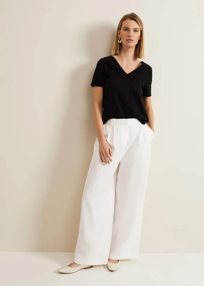 Phase Eight Elspeth V Neck Top Black Women Tops and TShirts