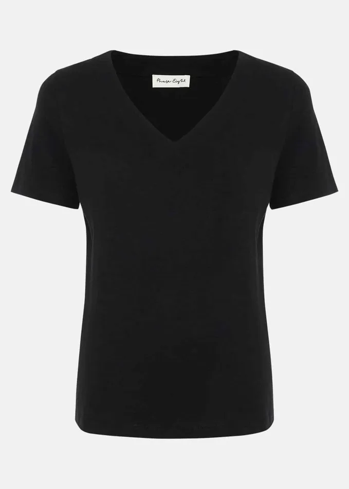 Phase Eight Elspeth V Neck Top Black Women Tops and TShirts