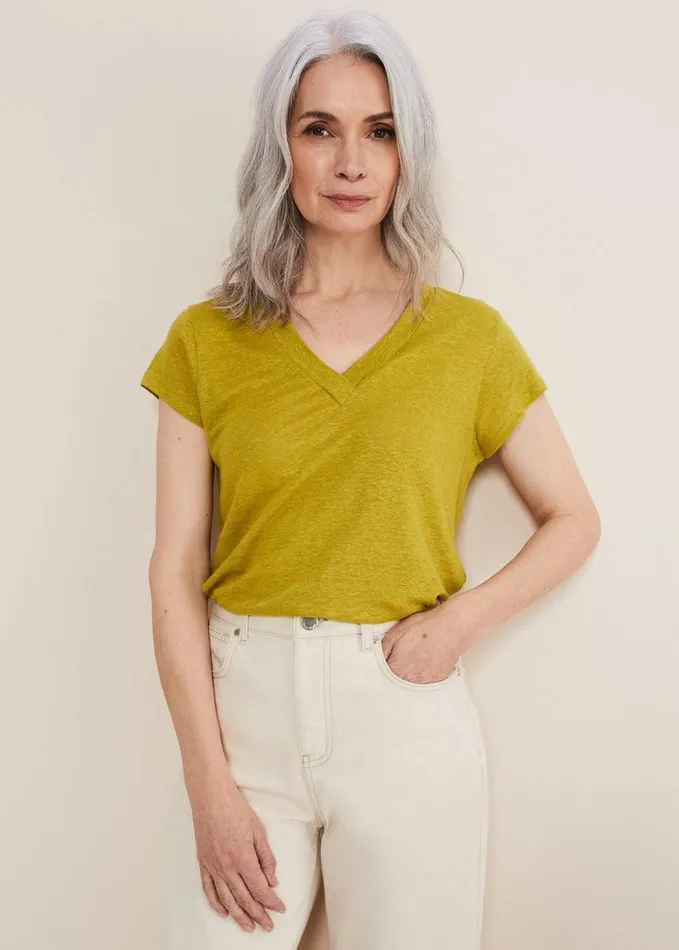 Phase Eight Emera V Neck Top Lime Women Tops and TShirts