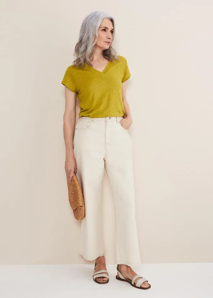 Phase Eight Emera V Neck Top Lime Women Tops and TShirts