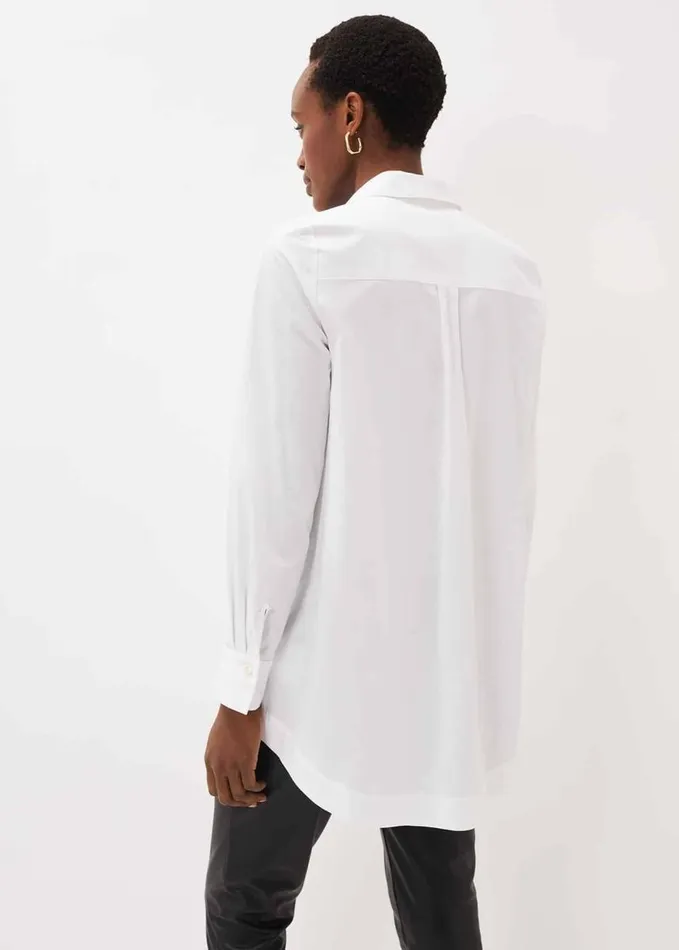 Phase Eight Emme Longline Cotton Shirt White Women Shirts and Blouses