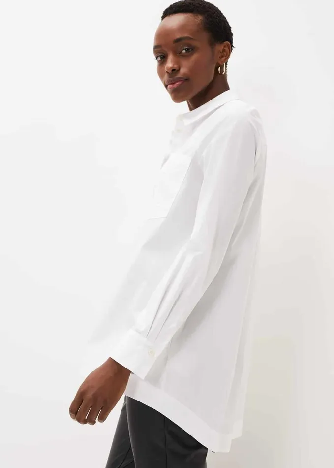 Phase Eight Emme Longline Cotton Shirt White Women Shirts and Blouses
